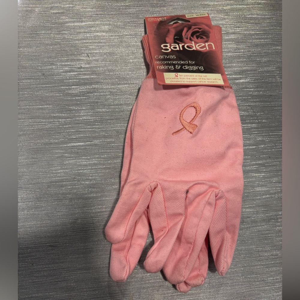 Garden Pink Canvas Gloves